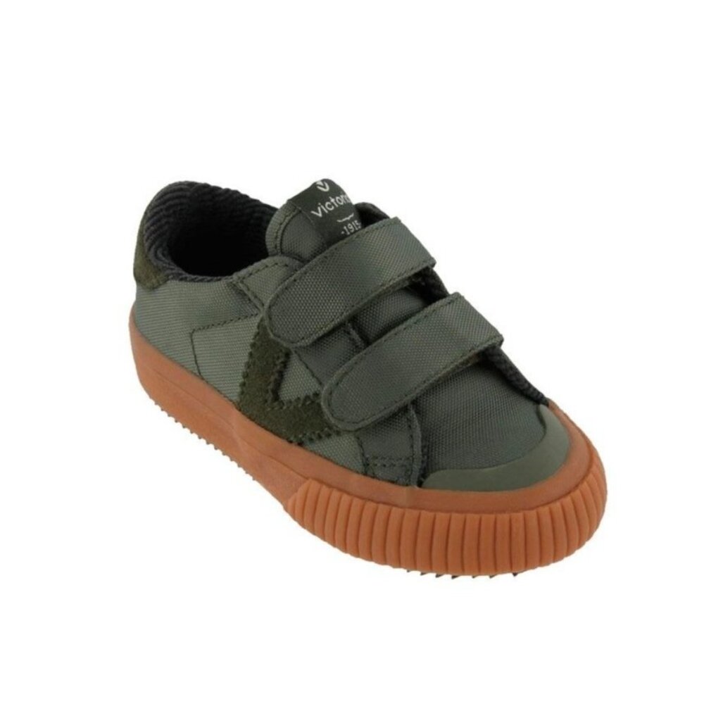 Victoria Nylon Deportivo Low Top Round Toe Trainers Shoes Khaki Kids Size 23
